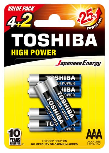 HIGH POWER AAA BP6 4+2 (BLISTER PACK)