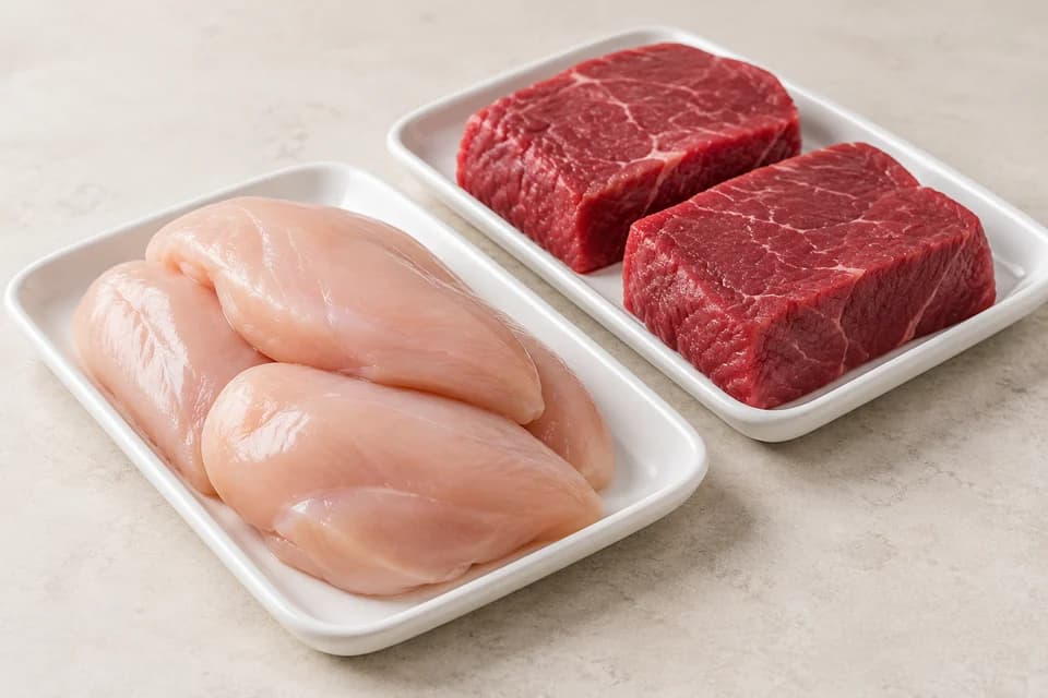 Packaged meat and poultry